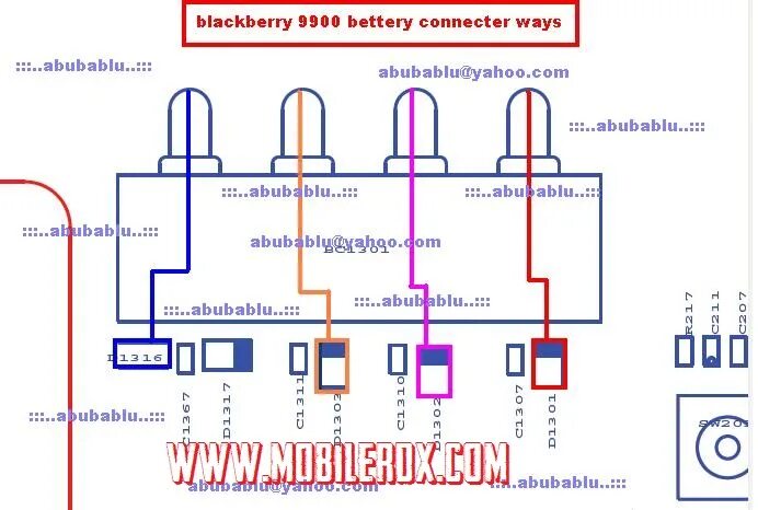 Распайка аккумулятора Blackberry 9900 Battery Connecter Ways Jumper