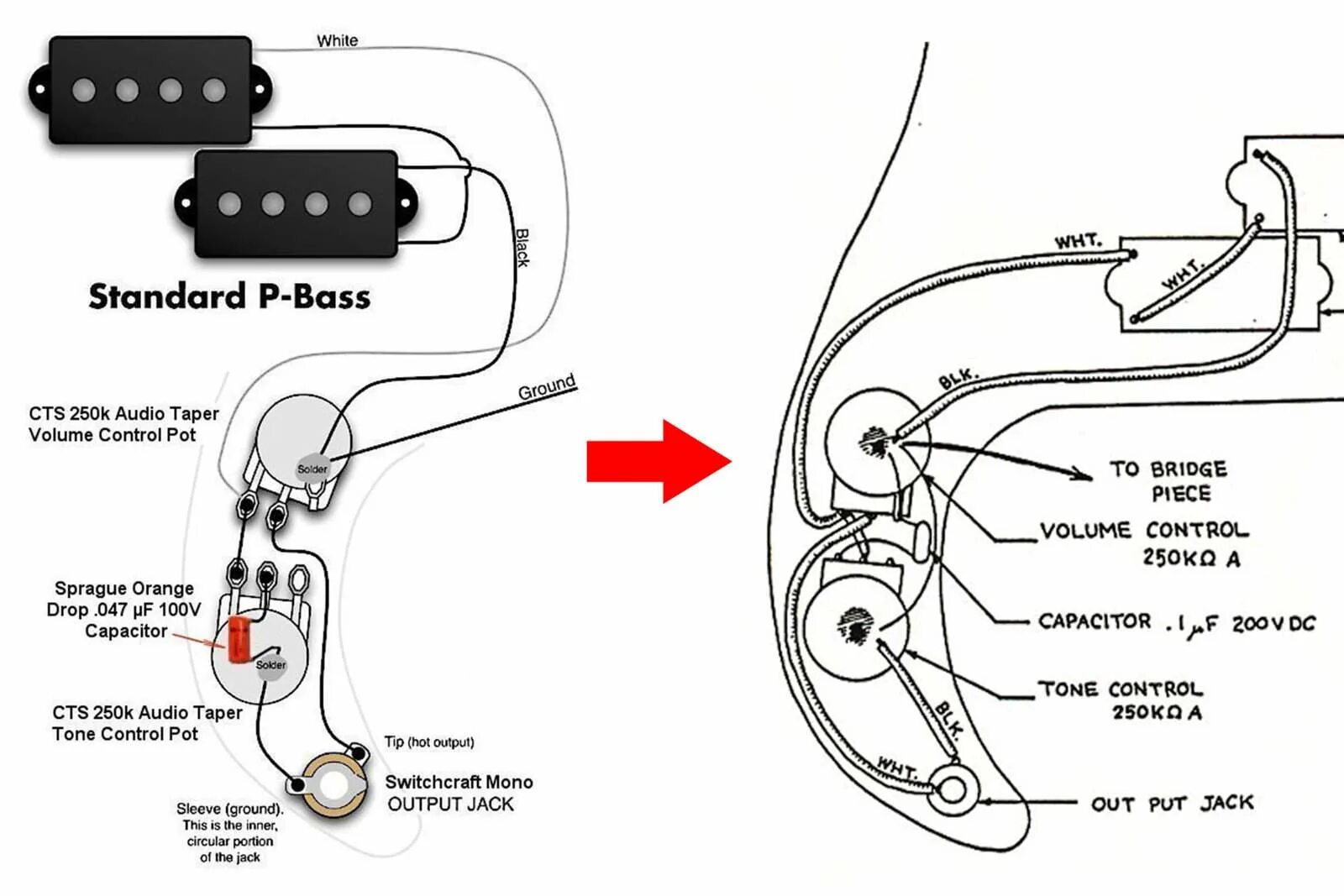 Распайка баса Taking out a Stellar ToneStyler Tone Control from a P Bass TalkBass.com