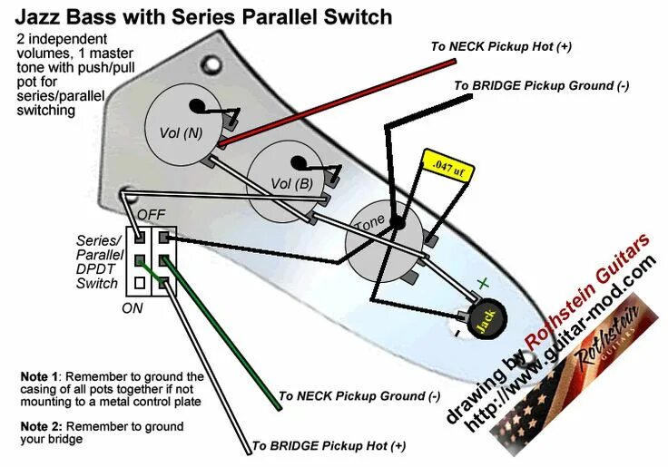 Bass guitar setup wire diagram. Fender precision bass, Fender jazz bass, Guitar 