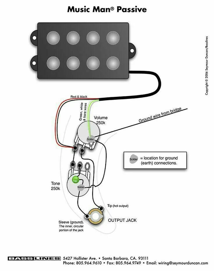 Распайка баса Electric Guitar Wiring Diagram