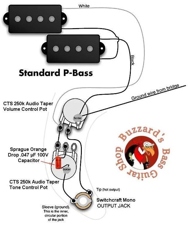 Распайка баса P-Bass Wiring Diagram Bass guitar, Fender precision bass, Guitar diy