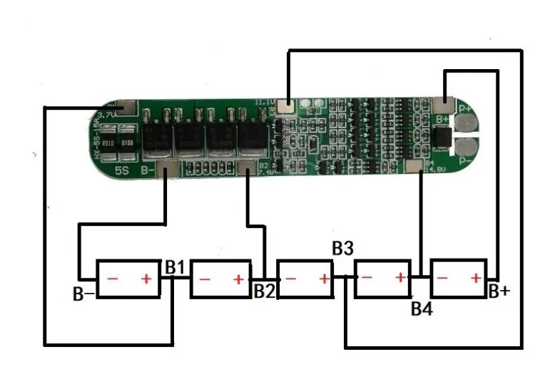 Распайка bms Bms 5S 15A 21В контроллер заряда Li-ion аккумуляторов HX-5S-15A - HexMix