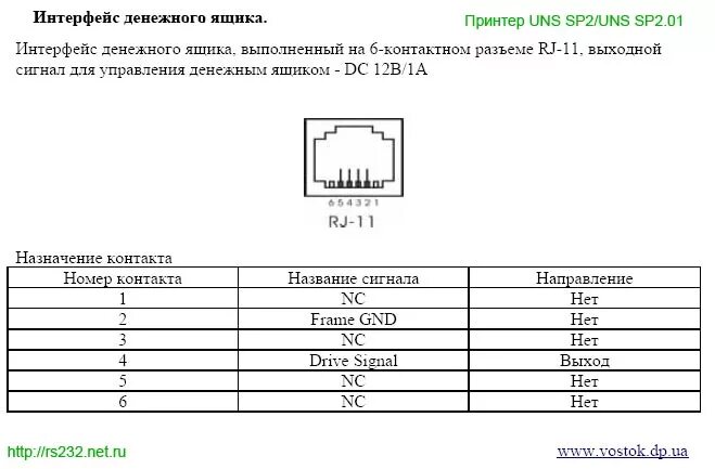 Распайка денежного ящика атол Меню: Схемы распайки проводов денежных ящиков/Интерфейс подключения - распайки д