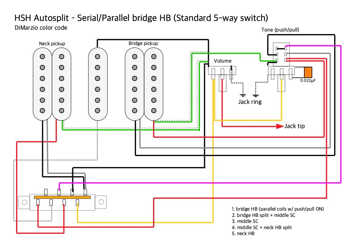 Распайка dimarzio Dimarzio Series Parallel Wiring Diagram