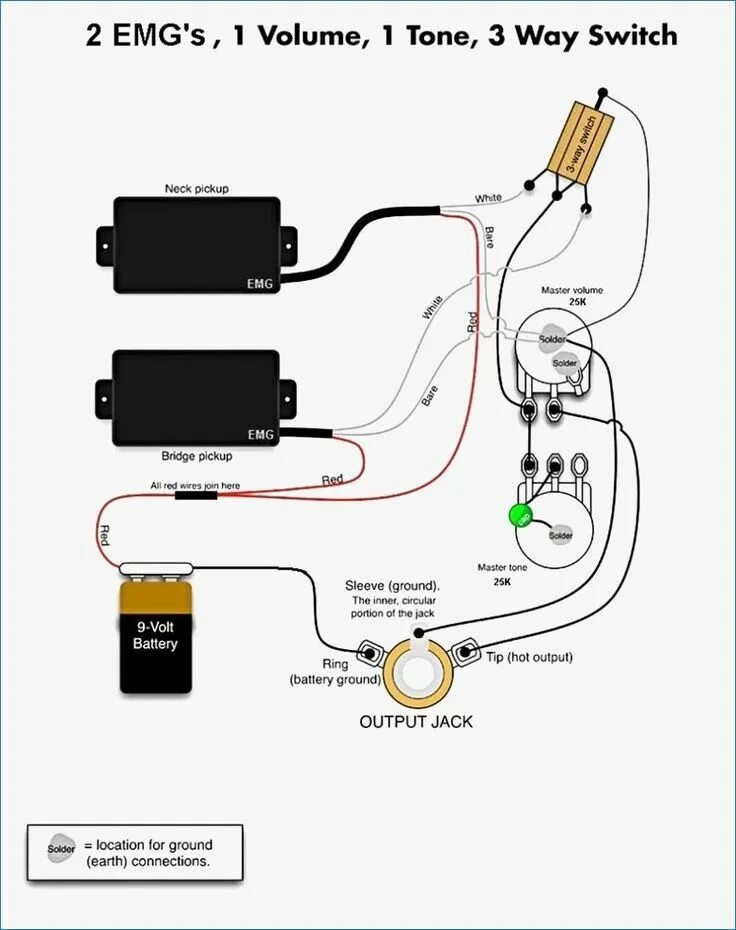 Распайка emg Wiring Diagram Untuk Diagram Emg Pickup Aktif Emg Diagram Pengisian Emg Di Sg Di