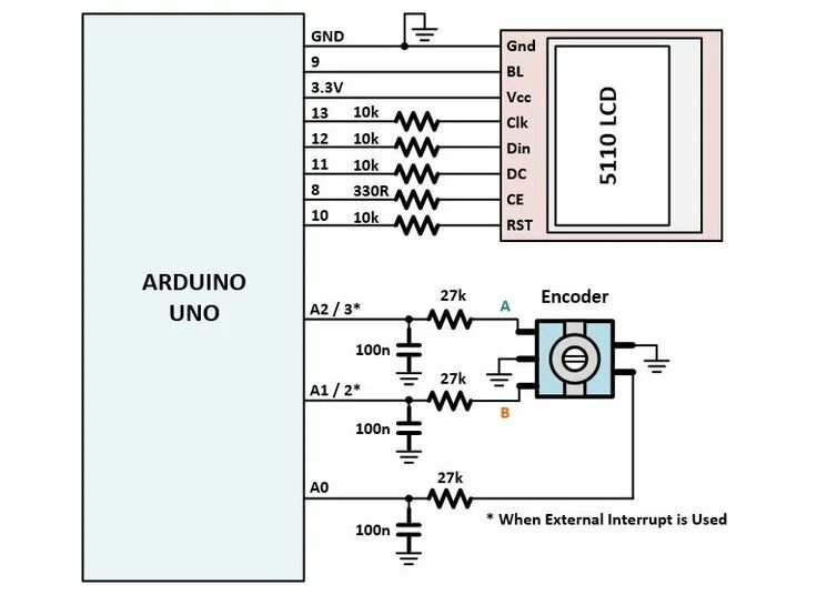 Распайка энкодера Пин на доске Circuits