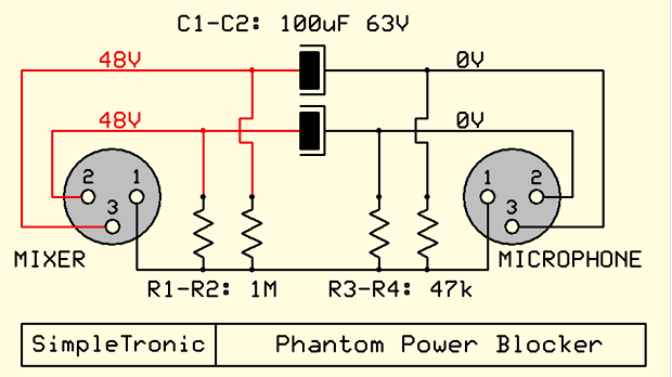 Распайка фантомного питания Phantom Power Blocker (protect Your Dynamic Microphones) Phantom power, Micropho