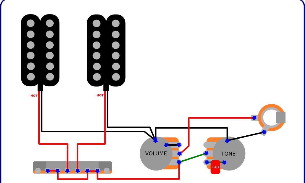 Распайка h s s diagrams and tips: Simple and Popular "Volume + Tone" Guitar Wiring Guitar picku