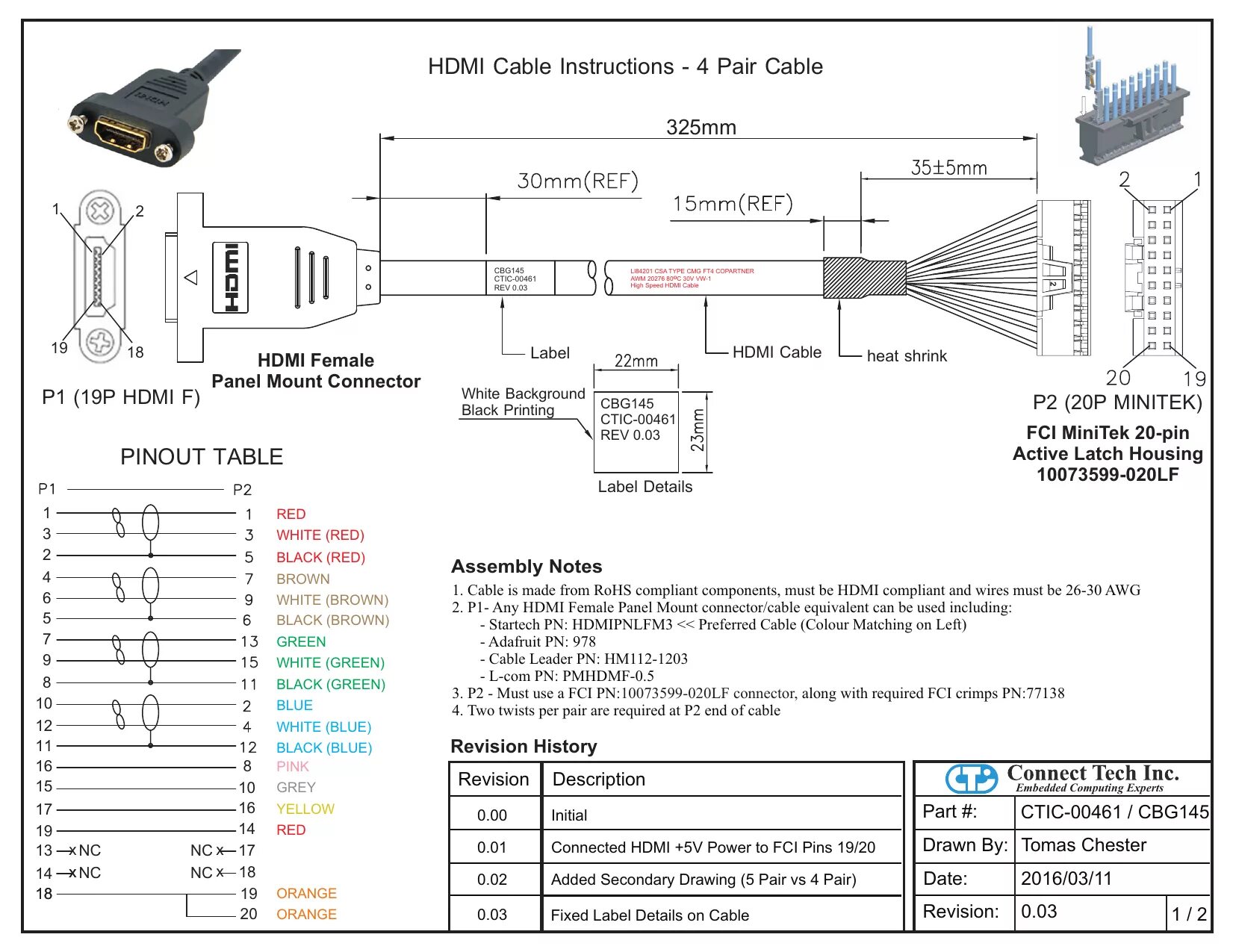 Распайка hdmi кабеля PINOUT TABLE HDMI Cable Instructions - 4 Pair Manualzz