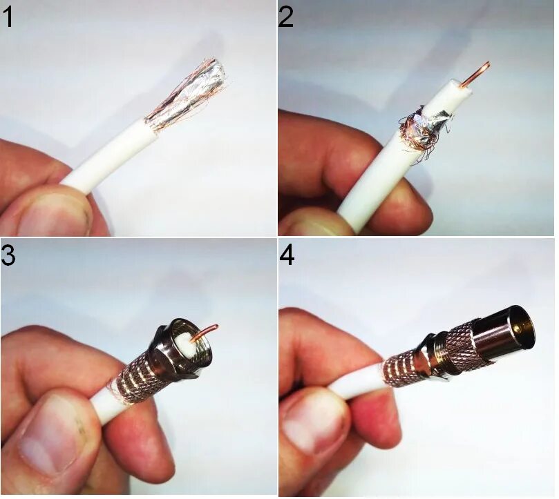 Распайка коаксиального кабеля Соединение антенного провода F-разъёмами: инструкция Электрика для всех Дзен