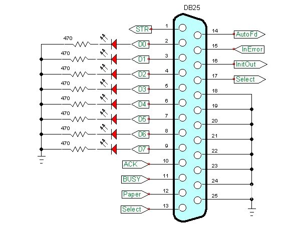 Распайка lpt Reading TLC548 Serial ADC Through PC Printer Port Part 1