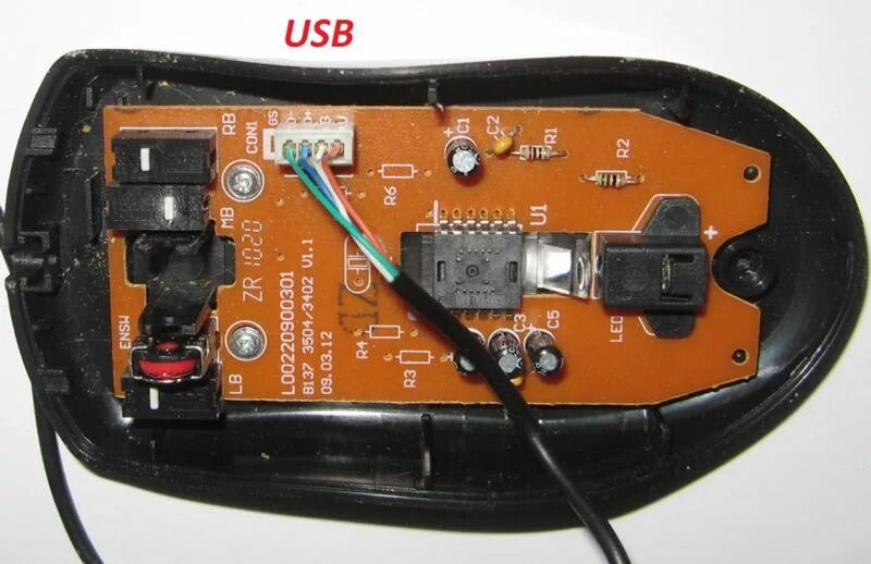 Распайка мышки Ответы Mail.ru: Хочу перепаять провод с поломанной USB-мыши на рабочую с PS/2. Н