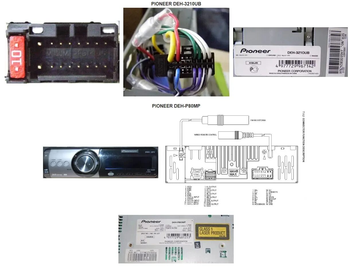 Распайка pioneer Распиновка разъемов автомагнитол Pioneer (Пионер) НашеАвто