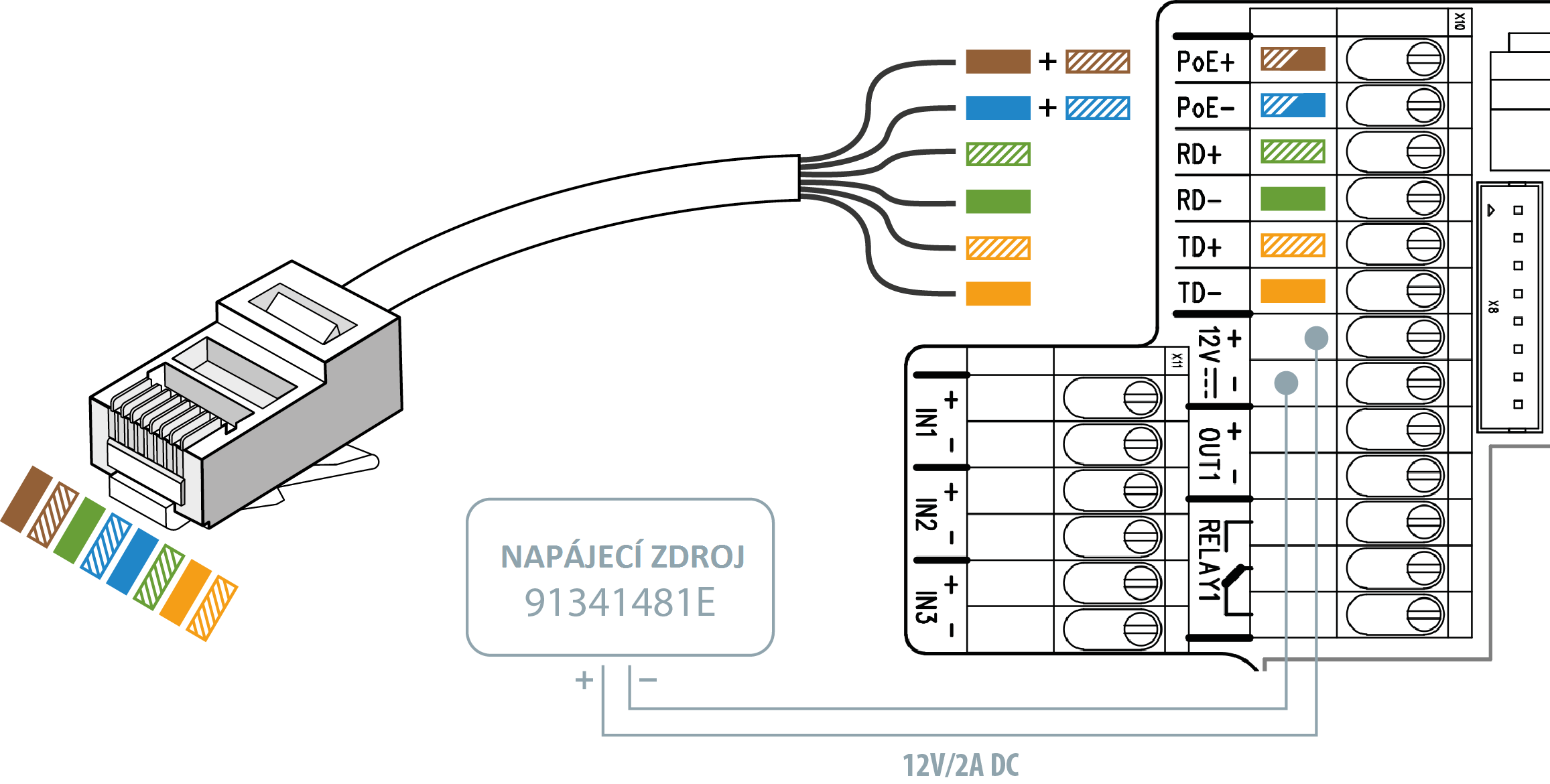 Распайка poe rj45 Питание видеокамеры по витой паре