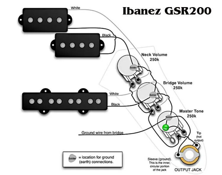 Распайка precision bass Ibanez басс гитар