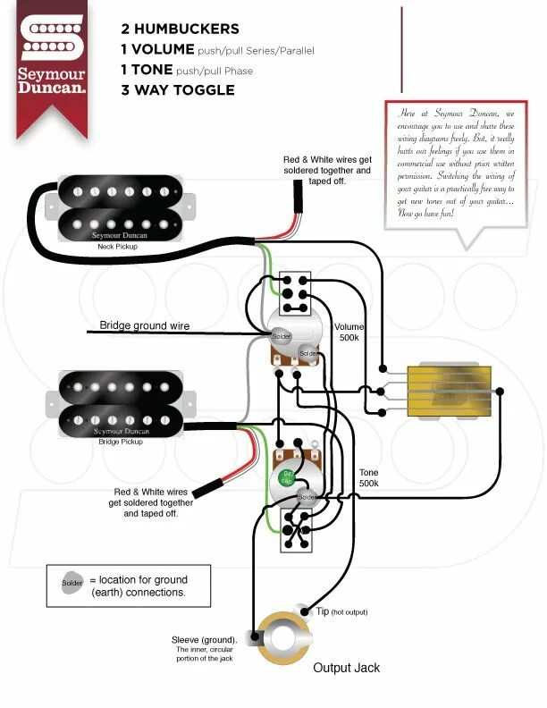 Распайка push pull Wiring Diagrams - Seymour Duncan Seymour Duncan Diy guitar amp, Guitar pickups, 