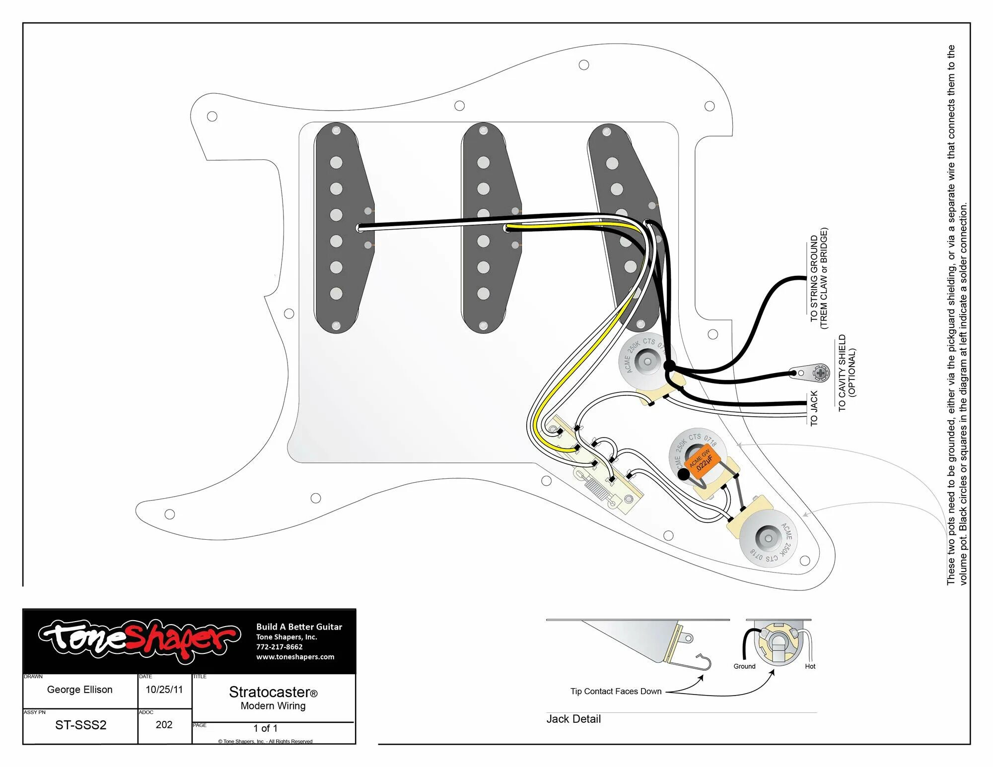 Распайка sss stratocaster fender strat electronics kit Buy-53