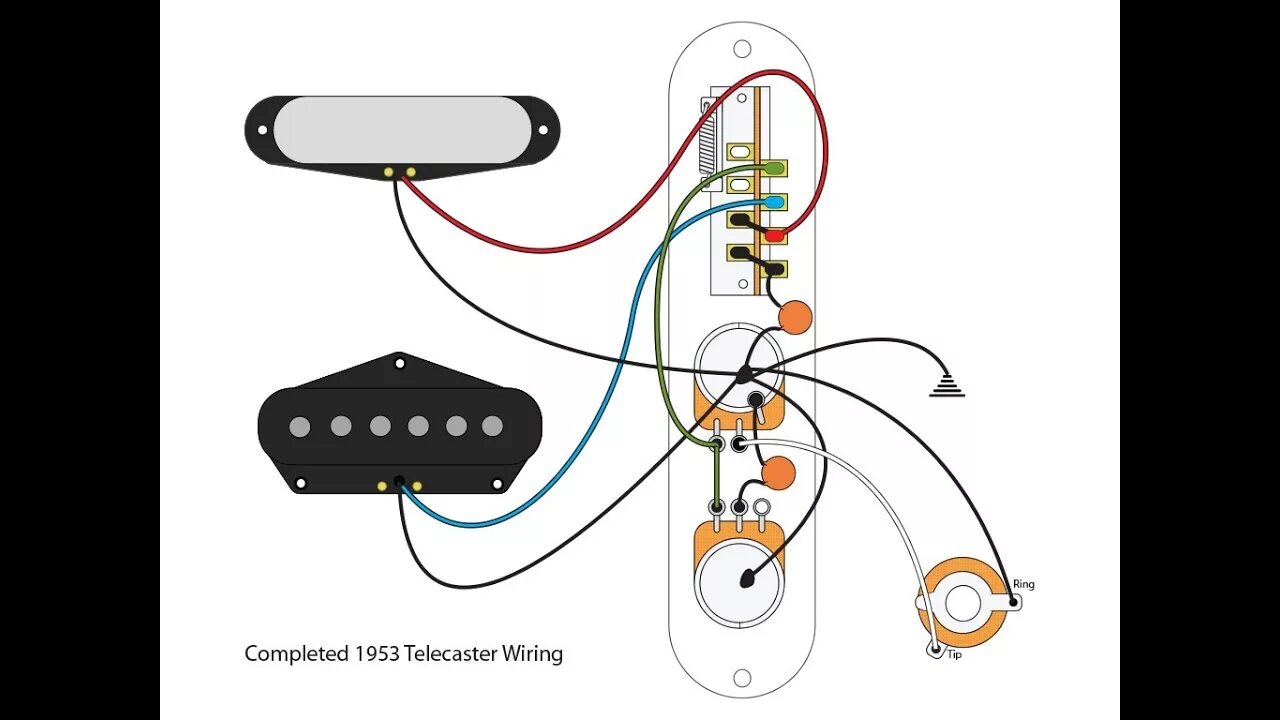 Распайка telecaster 53 "Blackguard" Tele Wiring Scheme - YouTube