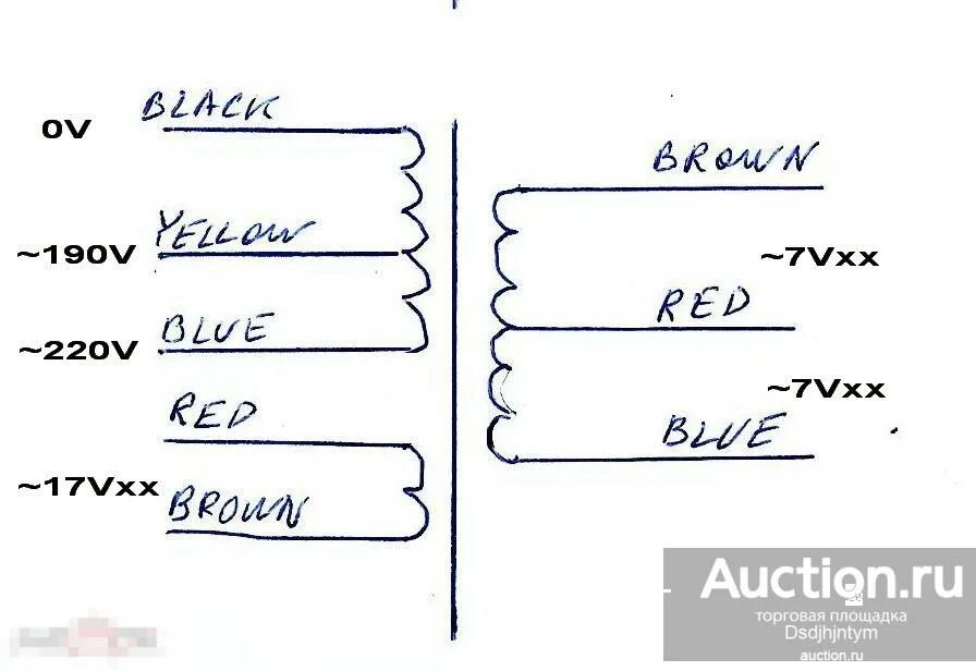 Распайка трансформаторов Трансформатор 220V / 14V(2x7V) + 17V, тип 080-56632-01. - покупайте на Auction.r