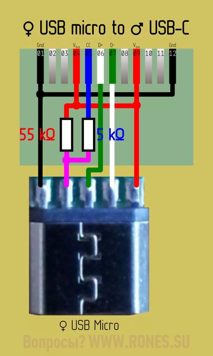 Распайка type c для зарядки телефона USB 3.1 Type-C. Коротко, ясно, детально Электронная схема, Схемотехника, Электро