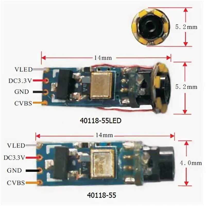 Распайка видеокамеры от телефона и планшета Medical endoscope camera module, 1/18" CMOS, 4mm wide