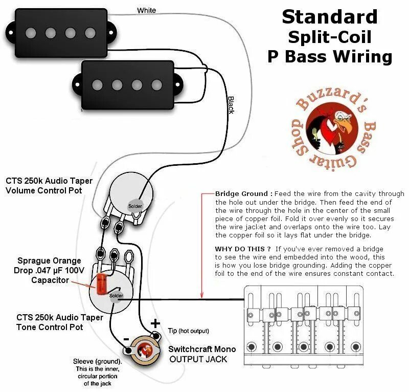 Распайка звукоснимателей бас гитары p-bass-wiring-diagram-When-the-electrical-source-originates-at-a-light-fixture-a