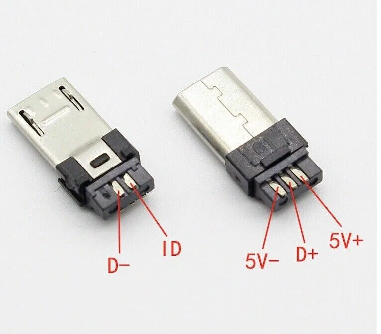 Распайку микро усб Micro USB Type B Male 5pin Four Piece Assembly Connector Plug Socket (6mm) eBay