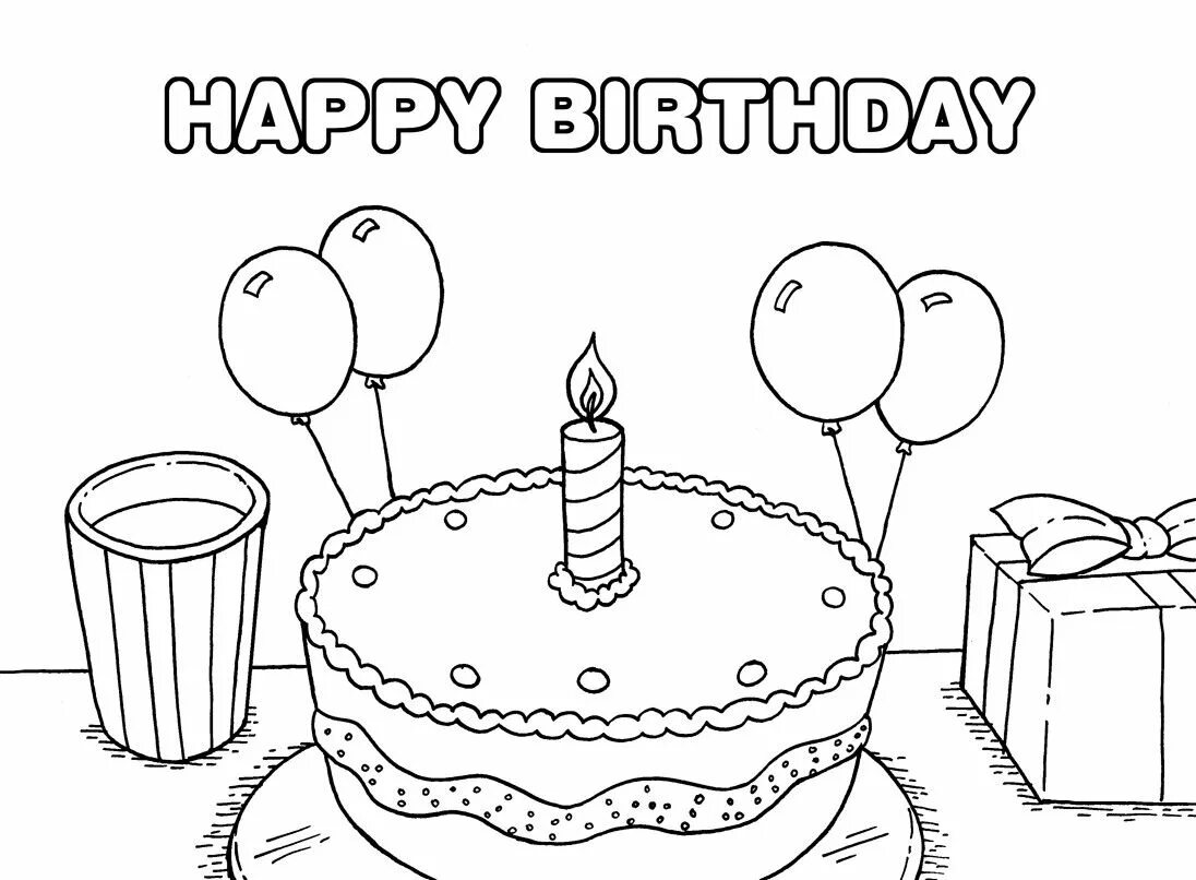 Распечатать картинку с днем рождения Take A Look At These Happy Birthday Coloring Pages PDF - Coloringfolder.com Happ