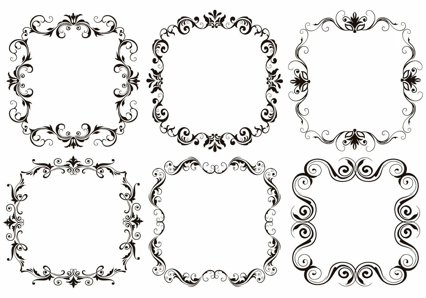 Распечатать красивое оформление Calligraphic Elegant Ornament Lines Frames Free Brushes - (1,641 Free Downloads)