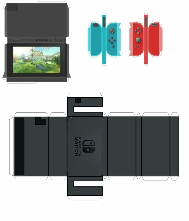 Распечатать самоделки Nintendo Switch Video Game Console Papercraft Paper toys template, Paper crafts,