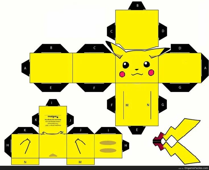 Распечатать самоделки Pikachu for Kristin Pokemon, Manualidades de pokemon, Pokemon de papel