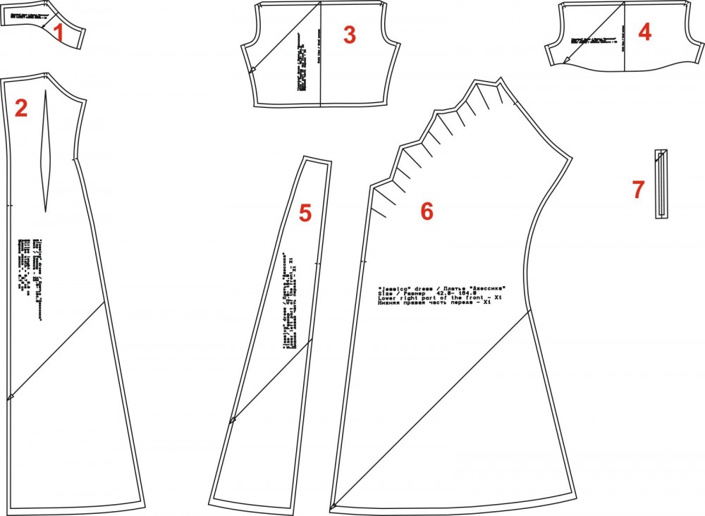 Распечатка выкройки бесплатно Выкройка платья "Джессика" Шить просто - Выкройки-Легко.рф