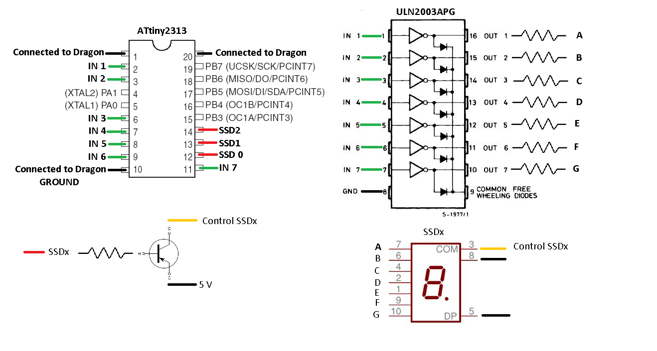 Распиновка 2003 electrical engineering - How to integrate 7 segment display with ULN2003? - Engi