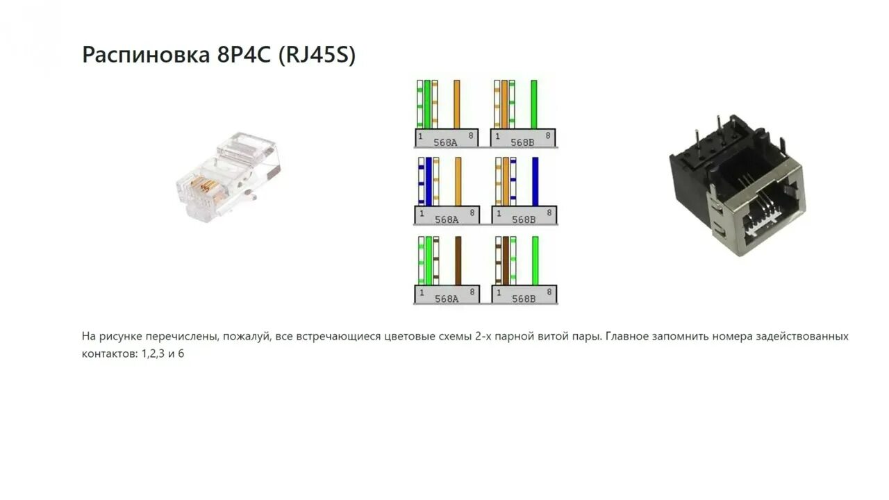 Распиновка 45 Распиновка 8P4C (RJ45S) - YouTube