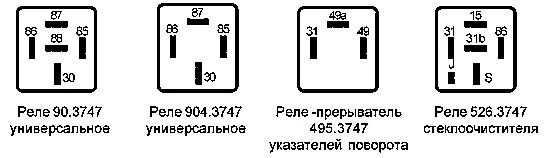 Распиновка 5 контактного реле Обозначения контактов автомобильных реле Томский Клуб Автомобилистов