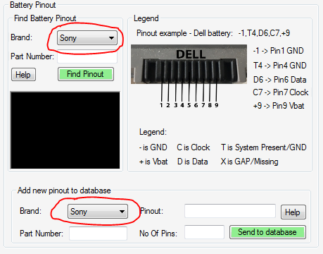 Распиновка аккумулятора ноутбука Old requests - Sony - Laptop Battery Analyzer and Repair Forum