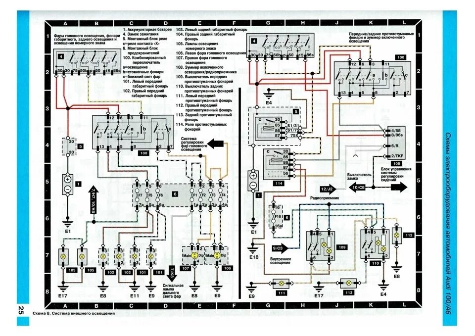 Распиновка ауди 100 Проводка передних туманок ауди 100 с4 - Audi 100 (C4), 2 л, 1993 года своими рук