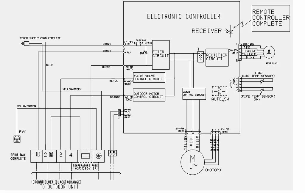 Распиновка блока кондиционера Зимний комплект на китайский Panasonic CU-YW12MKD