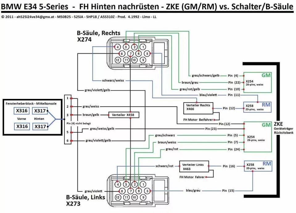 Распиновка бмв е34 Задние стеклоподъемники или "Нет" дискриминации задним пассажирам - BMW 5 series