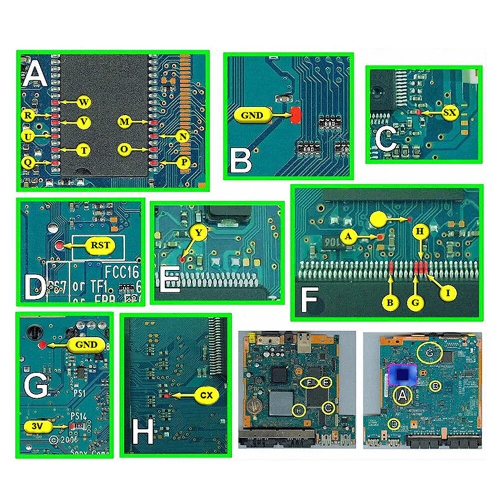 Распиновка чипов Функциональная игровая консоль VKTECH PS2 Modchip FMCB, маленький чип MODBO 5.0 