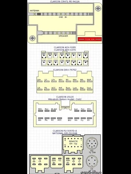 Распиновка clarion Сlarion-pinout-daewoo-1999. Фотография из альбома Clarion. - 12 из 34 ВКонтакте