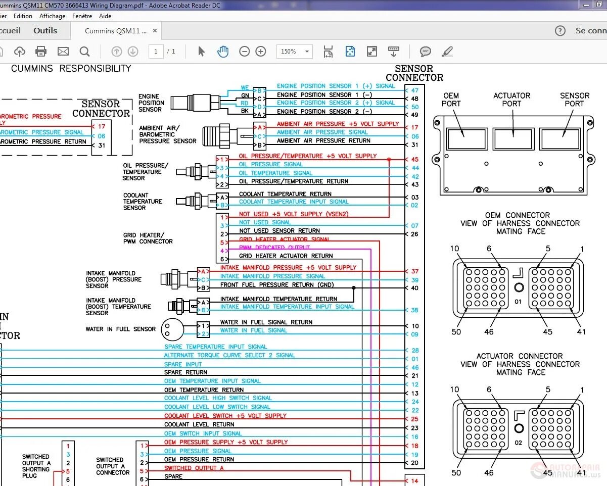 Распиновка cummins Cummins QSM11 CM570 3666413 Wiring Diagram Auto Repair Manual Forum - Heavy Equi