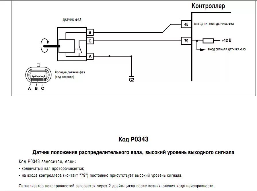 Распиновка датчика фаз Датчик Фаз Калина - ВАЗ, ГАЗ, УАЗ, ЗАЗ, ИЖ - AUTO TECHNOLOGY