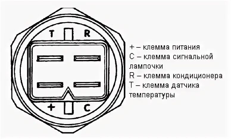 Распиновка датчика температуры Audi C4 2.6-2.8 Распиновка 4-х (3-х) контактного датчика температуры - Audi A6 A