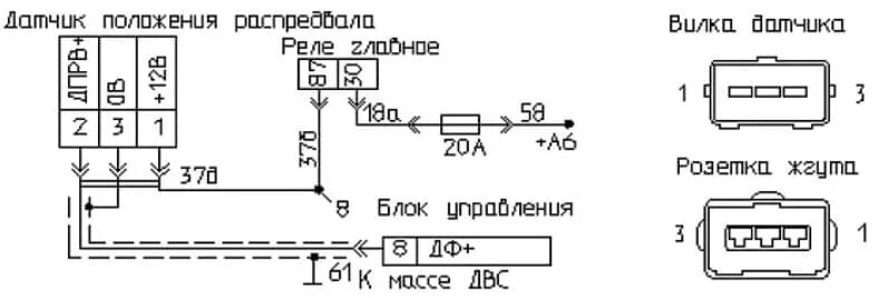 Распиновка датчиков газель Распиновка датчика распредвала ВАЗ 2114, 2110, 2112, Газель