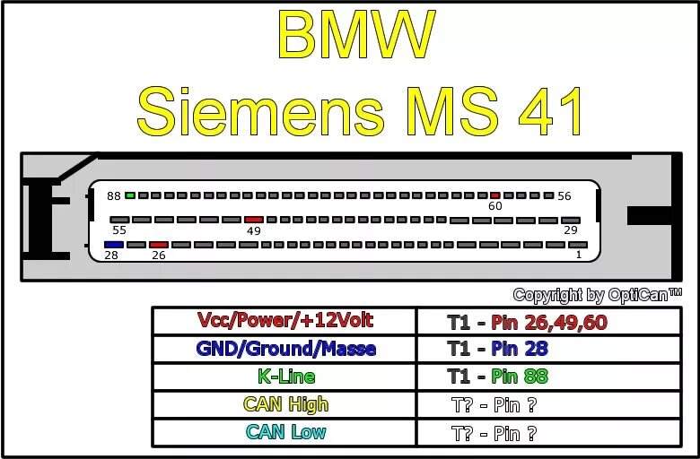 Распиновка е36 Подключение ms41 на столе для прошивки - BMW 3 series Coupe (E30), 3 л, 1985 год