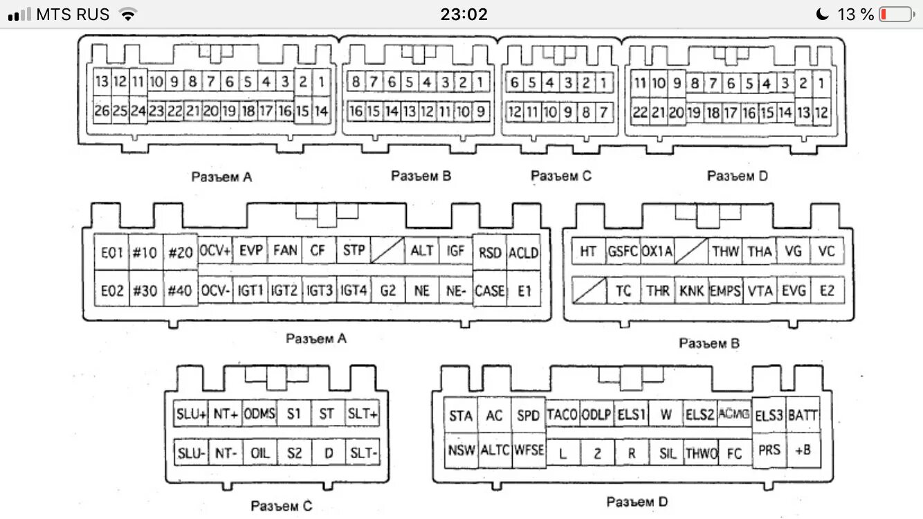 Распиновка эбу 1 Распиновка эбу 1nz-fe рестайл дорестаил - Toyota Vitz (10), 1,5 л, 2000 года эле