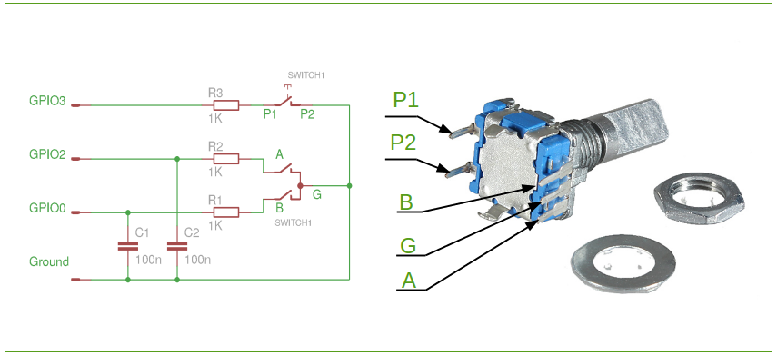 Распиновка энкодера debounce - How to connect an EC11E rotary encoder to a microcontroller? - Electr