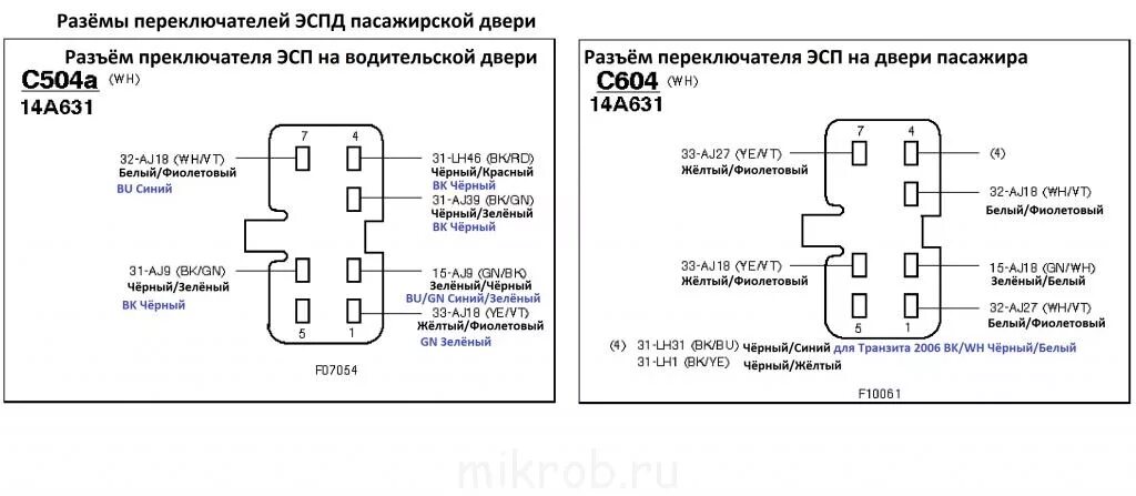 Распиновка эсп Эл. стеклоподъемники - Страница 3 - Клуб любителей микроавтобусов и минивэнов