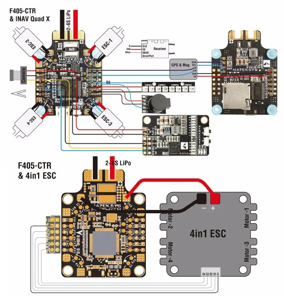 Распиновка f405 Hot Matek MATEKSYS F405 CTR F405 AIO BFOSD STM32F405 Flight Controller Built in 